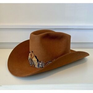 Thoroughbred Pedigreed Imported Fur 100% Orange Brown Cowboy Western Hat 6 5/8